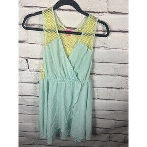 Betsey Johnson Women's Size M Blue/Green Sleeveless Knee Length Dress